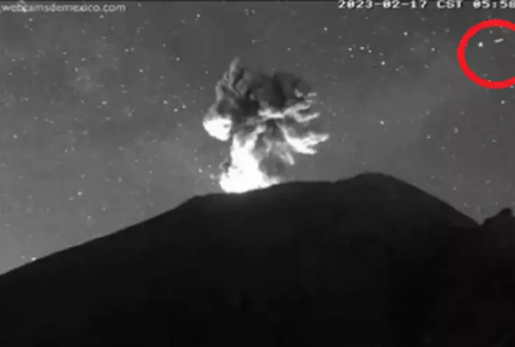 objeto en el volcán Popocatépetl