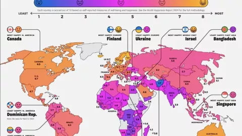 los 50 países más felices del mundo 2024