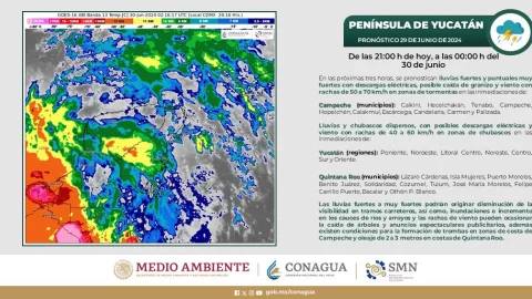 Conoce qué municipios de Quintana Roo tendrán lluvias este domingo 30 de junio de 2024