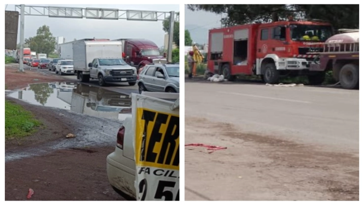 Fuga de hidrocarburo en ducto de Pemex con derrame activo en Tezoyuca