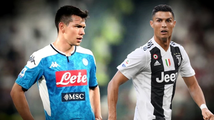 Hirving Lozano y Cristiano Ronaldo 