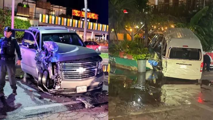 Se registró un fuerte choque en la Zona Hotelera de Cancún; hay lesionados