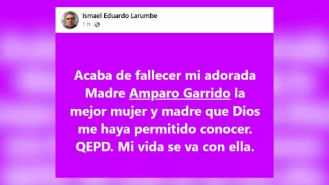 Fallece la primera actriz Amparo Garrido, su hijo dio la noticia.
