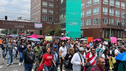 Trabajadores del Poder Judicial en paro de labores en CDMX.