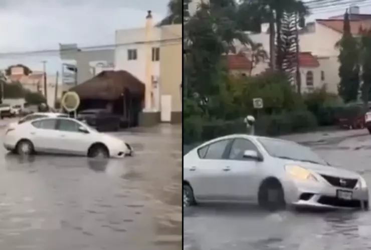 Conductor cae a alcantarilla en Cozumel, Cancún