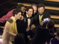 Timothée Chalamet, Colman Domingo, Adrien Brody, Ralph Fiennes y Sebastian Stan fueron las celebridades más unidas y así se vio, previo a que se diera a conocer al ganador a Mejor Actor. | Foto: Kevin Winter/Getty Images.