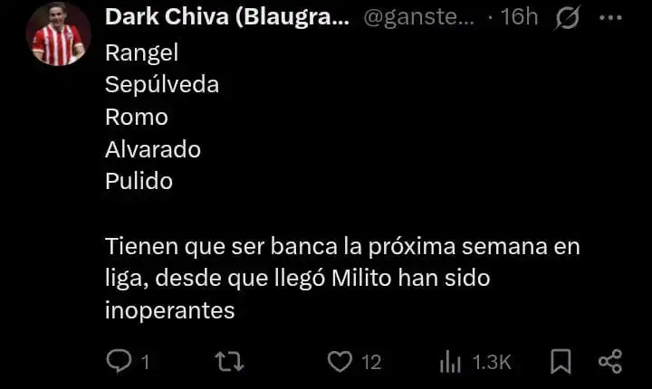 Jugadores de Chivas criticados
