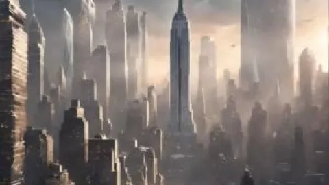 Ciudad de Nueva York en el futuro, según IA