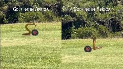 VIDEO: ¡De miedo! Captan serpiente venenosa ingresando a un campo de golf