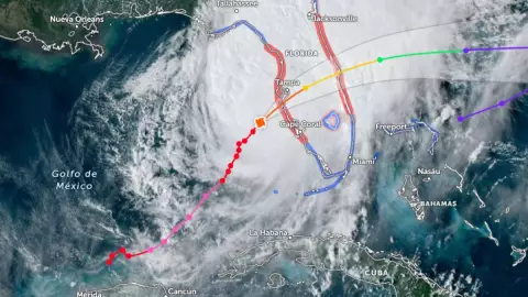 Esta es la HORA EXACTA en que el Huracán Milton tocará tierra en Florida, según el Centro Nacional de Huracanes