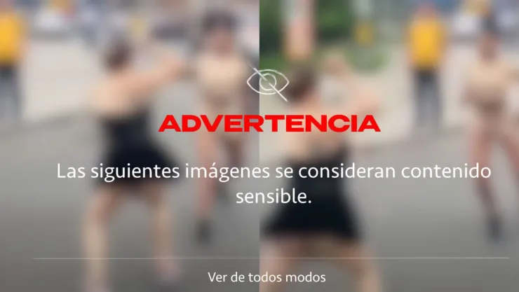 VIDEO | Mujeres con poca ropa son captadas peleando con cuchillo en plena vía pública
