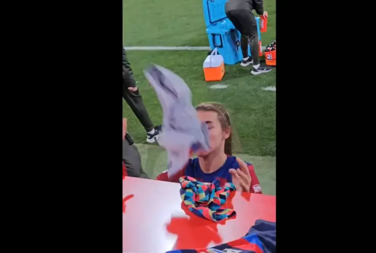 Jugadoras del Barcelona molestas