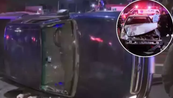 VIDEO: Conductor ebrio volcó camioneta con una familia y niños quedan heridos; intentó huir