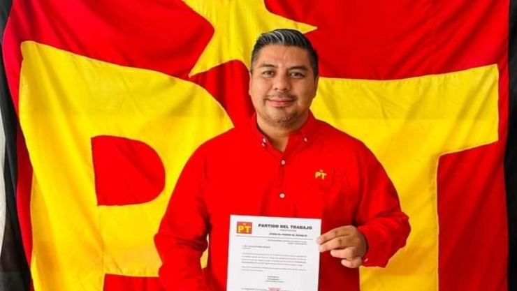 Rey David Gutiérrez Vázquez, candidato del Partido del Trabajo (PT) al ayuntamiento de Frontera Comalapa.