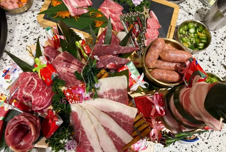 Los cortes de carne para Navidad son protagonistas en la barbacoa coreana