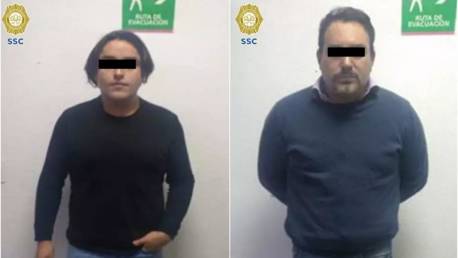 hombres detenidos estatuas Fidel Castro el “Che” Guevara.jpg