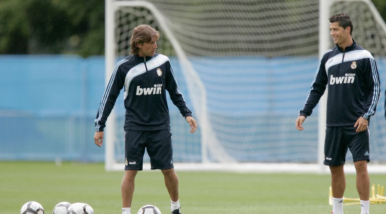 Gabriel Heinze y Cristiano Ronaldo