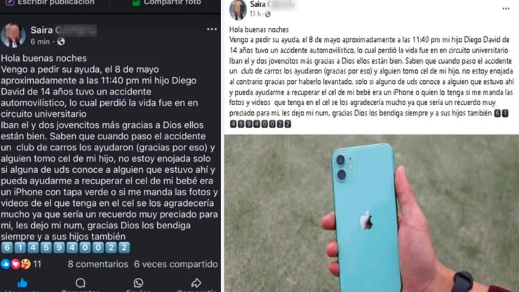 Madre suplica recuperar celular de su hijo