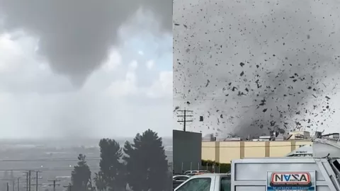 VIDEO El momento en que se forma un tornado en California