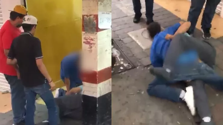 Graban pelea entre camioneros en Culiacán