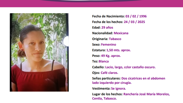 Protocolo Alba Tabasco: Jazmín del Carmen Arias May desapareció en Centro