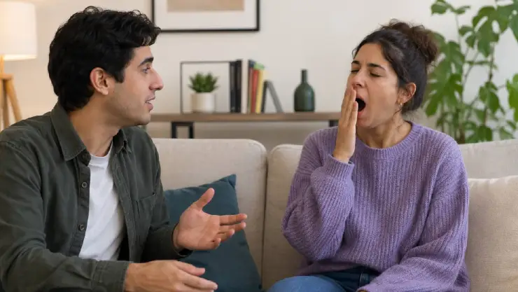 ¿Se aburrió? Esto significa que una persona bostece mucho cuando habla contigo