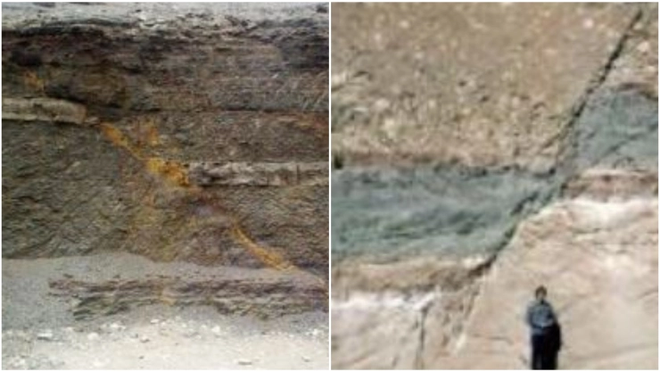 Ejemplos de fallas geológicas normales.