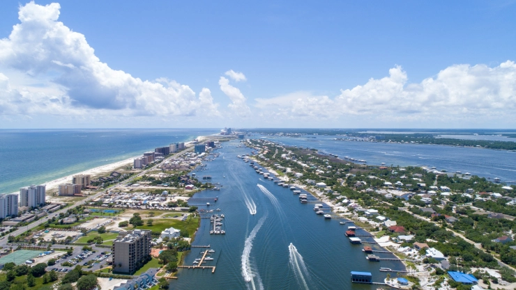 una vista panorámica de Perdido Key en Florida.