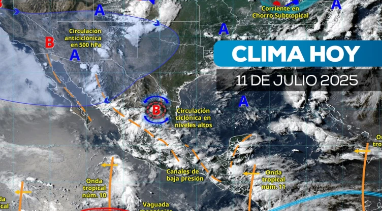 El monzón mexicano y dos ondas tropicales activarán lluvias y tormentas en 25 estados este viernes. Checa cómo estará el clima en tu zona.