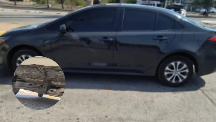 Aseguran vehículo lanza ponchallantas en la Isla Musala en Culiacán, Sinaloa.jpg