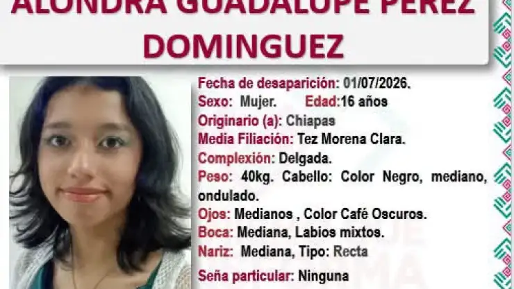 Alondra Guadalupe desaparecida Tuxtla