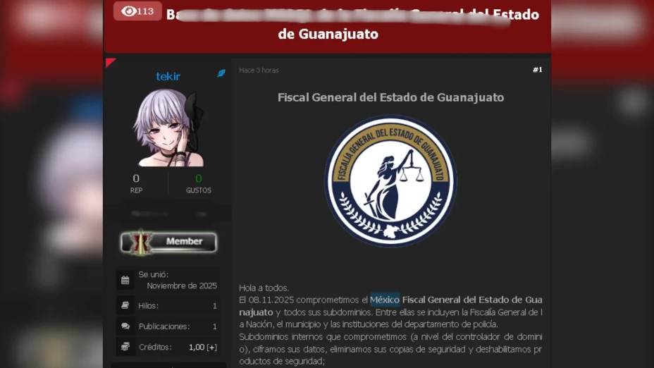 Filtración documentos FGE Guanajuato