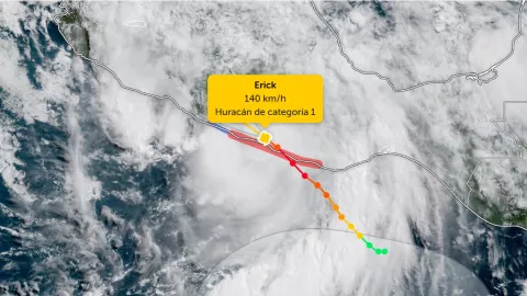 Huracán Erick se degrada a ciclón categoría 1 y se dirige a Guerrero; aquí su TRAYECTORIA en vivo