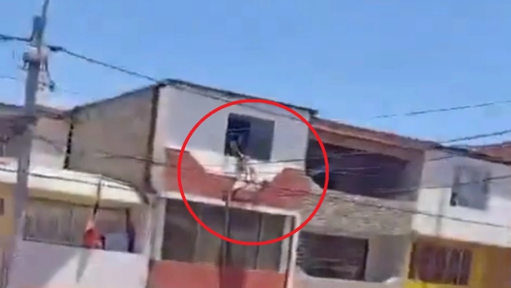 amante cae desde ventana chile video