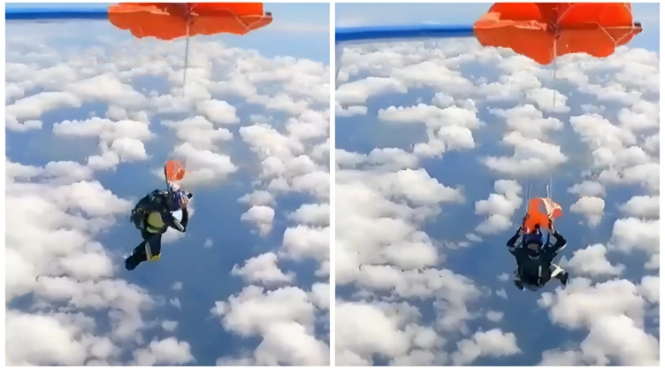 Paracaidista queda colgado en Australia video