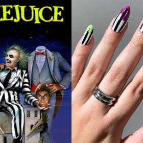 Paso a paso para hacer uñas en casa al estilo Beetlejuice para las fiestas de Halloween.png