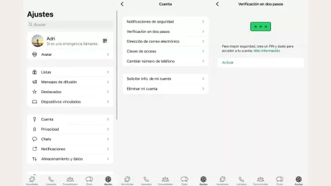 Activa tu PIN de 6 dígitos en WhatsApp