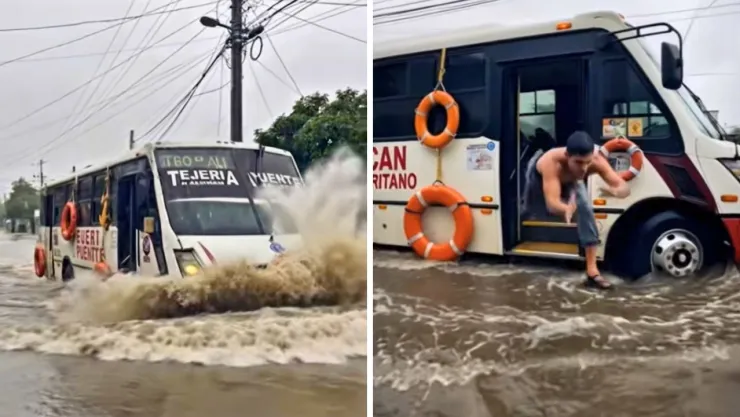 El video fue compartido ampliamente en redes durante el temporal en la ciudad