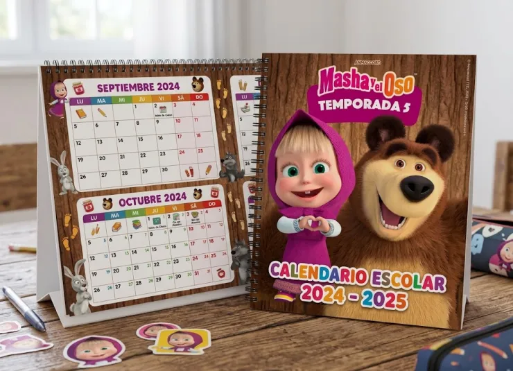 Calendario escolar Masha y el Oso