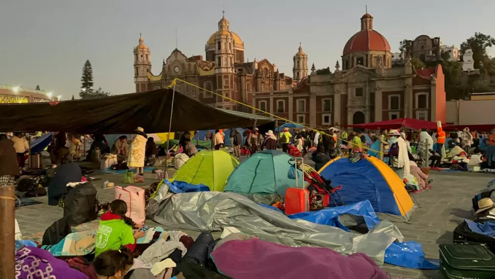 Peregrinos en la Basilica de Guadalupe