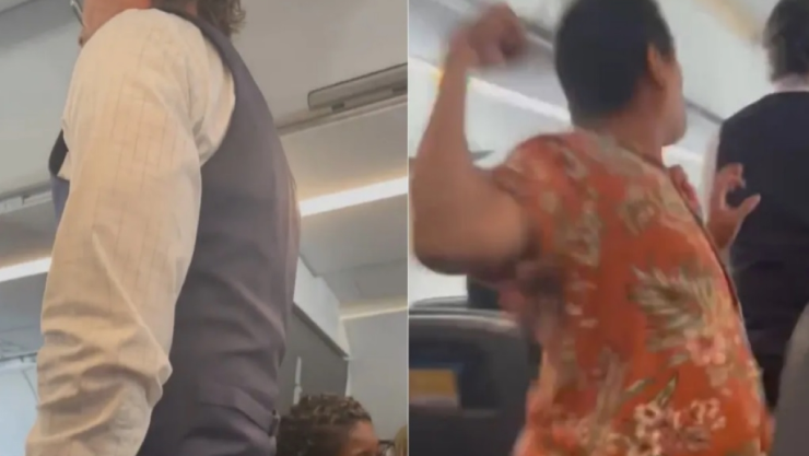 pasajero golpea sobrecargo