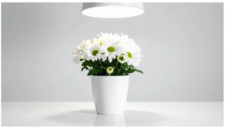 crisantemo blanco maceta