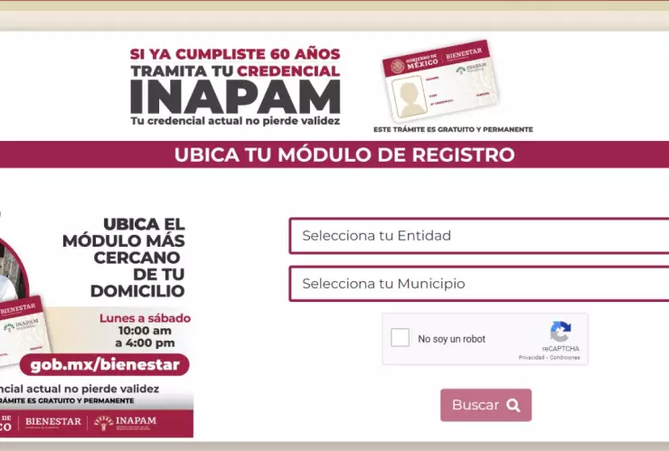 ¿Cómo ubicar el módulo del INAPAM más cercano a mi domicilio?