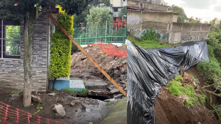 Departamentos en riesgo de colapso por deslizamiento de barranca en Magdalena Contreras