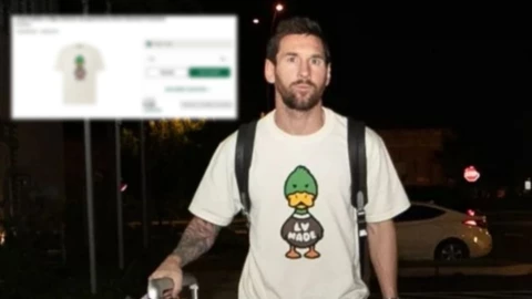 Lionel Messi llegando a la concentración de la Selección de Argentina