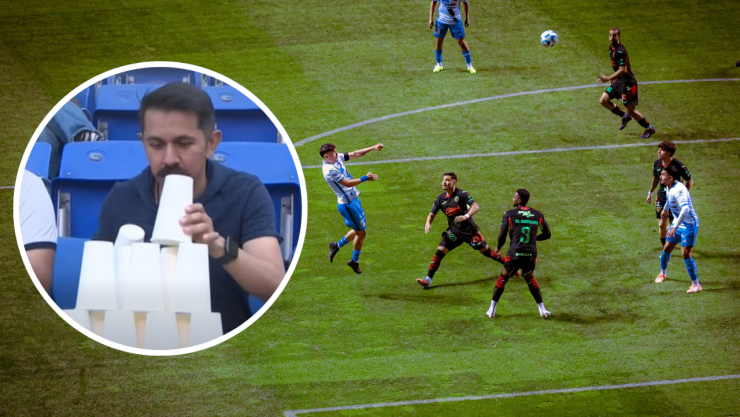VIDEO: Familia mata el aburrimiento en pleno partido con un divertido juego desde la tribuna