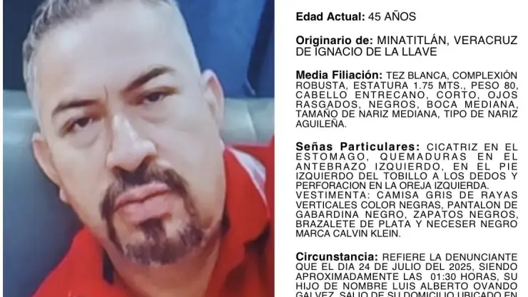 Luis Alberto Ovando desapareció Tuxtla