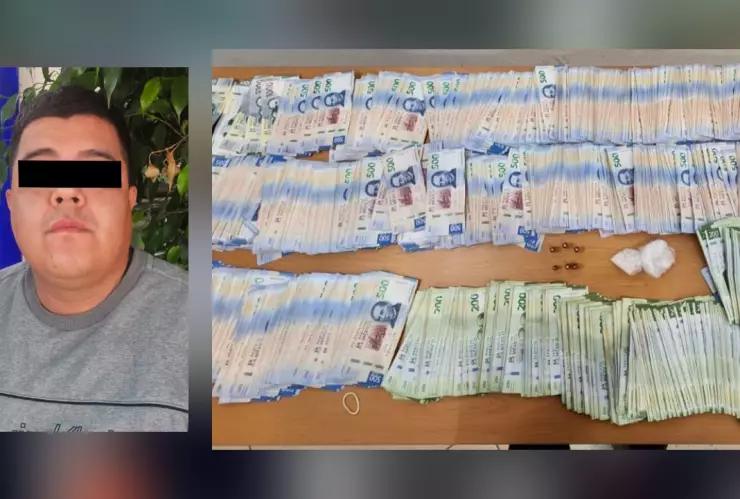 Hombre fue detenido por no traer casco y descubren que traía un millón de pesos