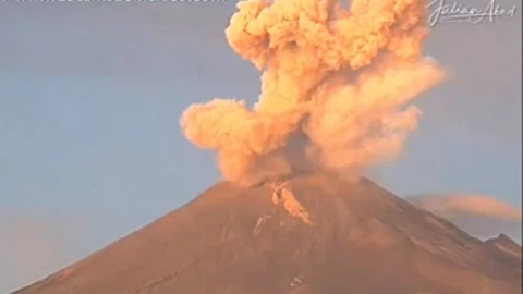 volcán Popocatépetl 3 de enero 2023