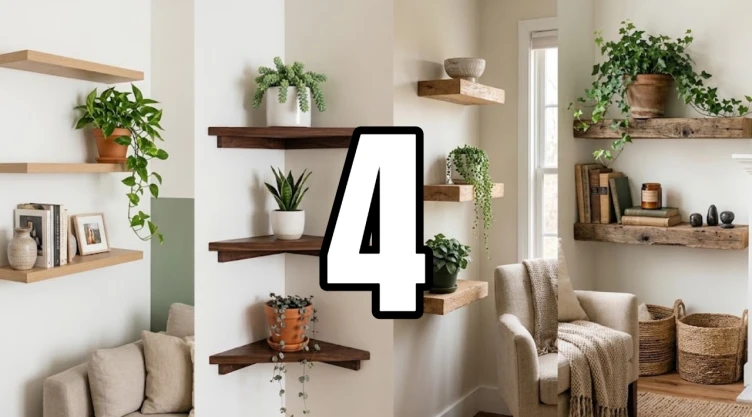 4 ideas de repisas de madera con plantas colgantes para ganar espacio en salas pequeñas y lucir acogedoras al instante